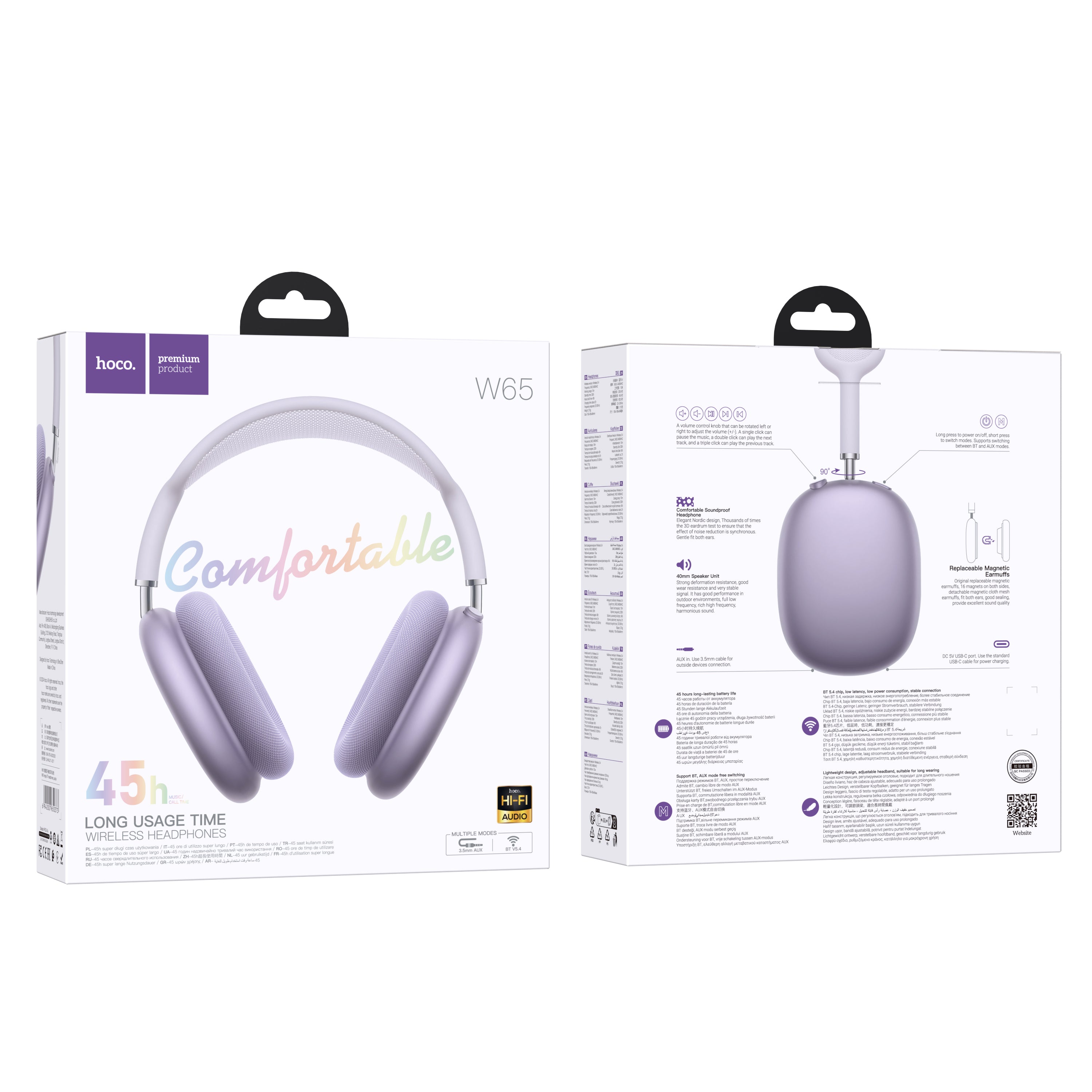 HD_SYNC:W65 Plus Happy ANC BT headphones