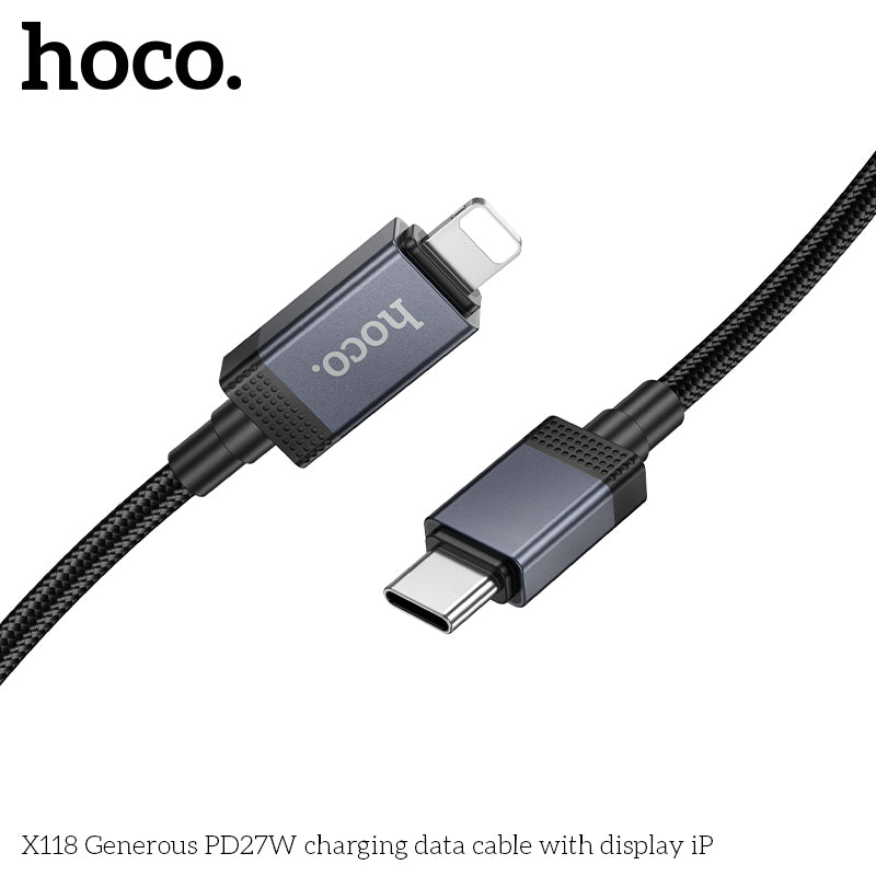 HD_SYNC:X118 Generous 5A charging data cable with display Type-C