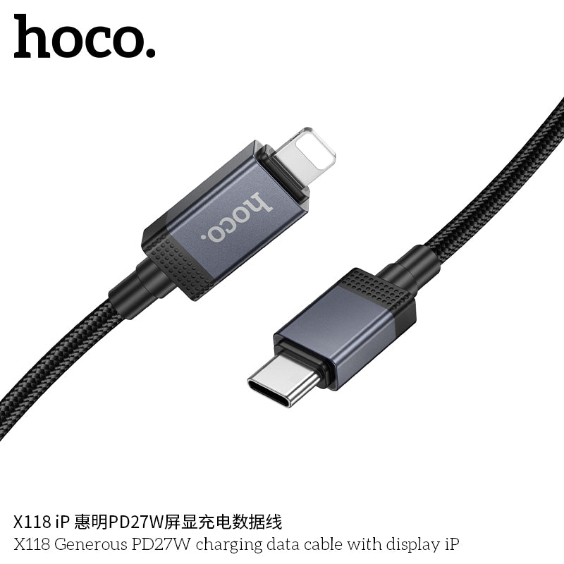 HD_SYNC:X118 Generous 5A charging data cable with display Type-C