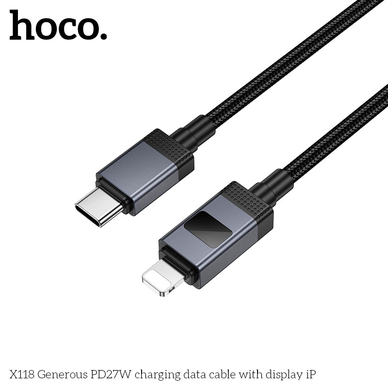 HD_SYNC:X118 Generous PD27W charging data cable with display iP