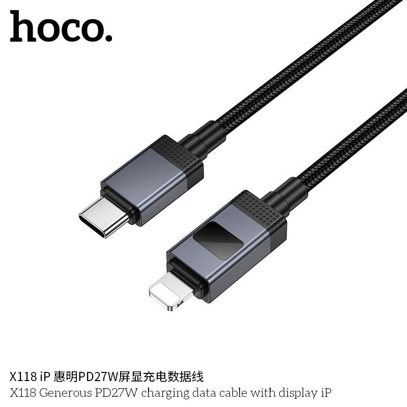 HD_SYNC:X118 Generous 5A charging data cable with display Type-C