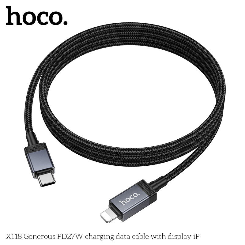 HD_SYNC:X118 Generous PD27W charging data cable with display iP
