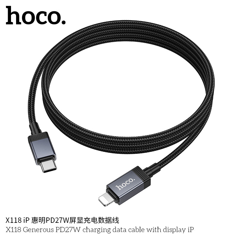 HD_SYNC:X118 Generous PD27W charging data cable with display iP