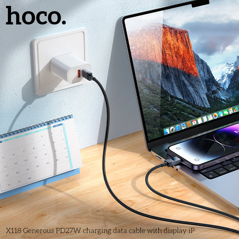 HD_SYNC:X118 Generous PD27W charging data cable with display iP