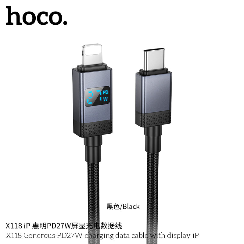 HD_SYNC:X118 Generous PD27W charging data cable with display iP