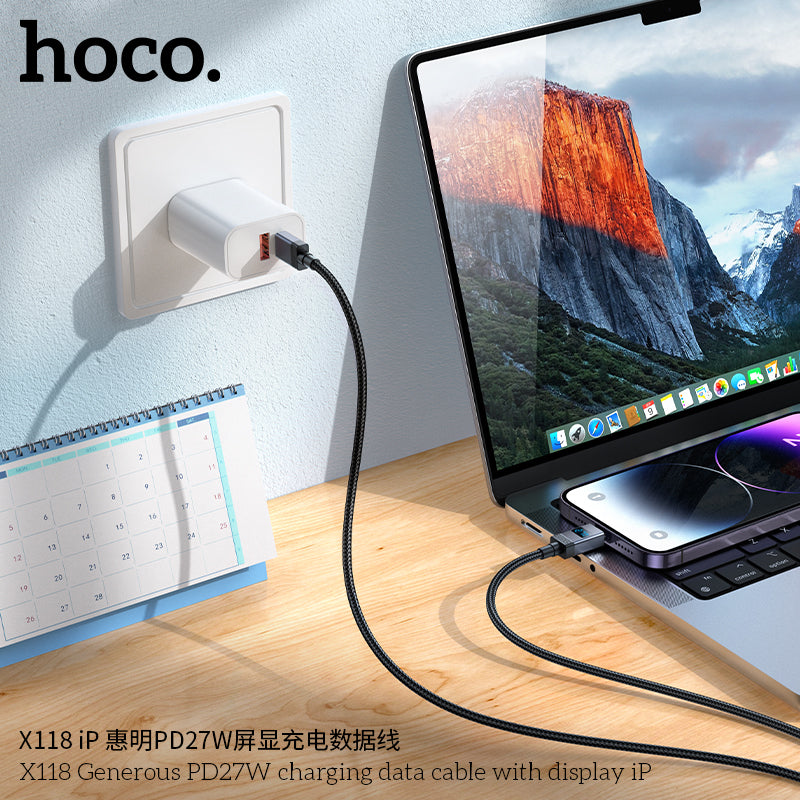 HD_SYNC:X118 Generous 5A charging data cable with display Type-C