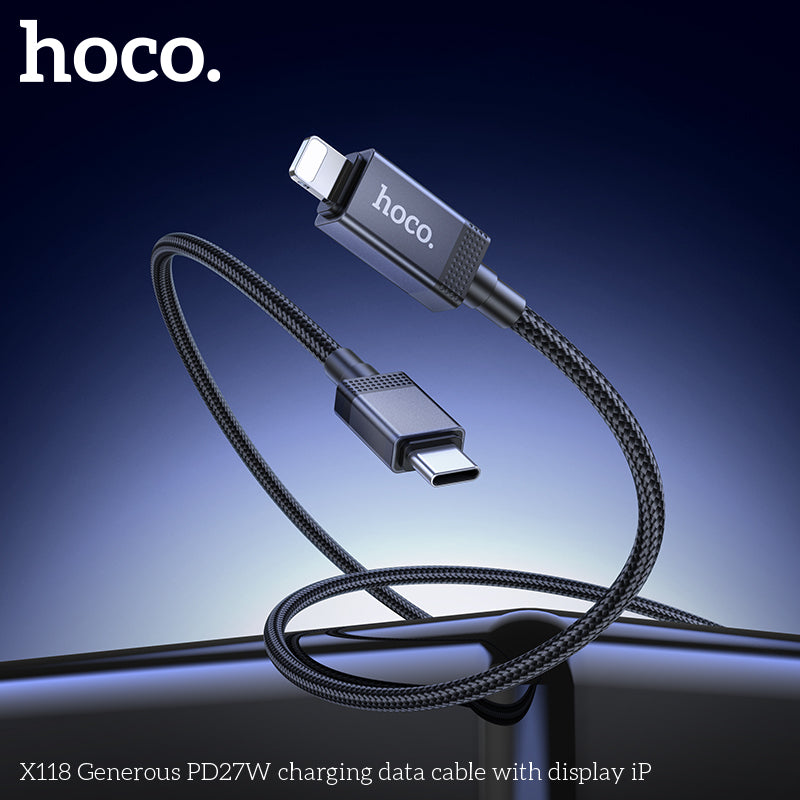 HD_SYNC:X118 Generous 5A charging data cable with display Type-C
