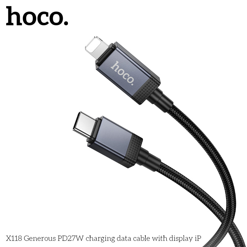 HD_SYNC:X118 Generous PD27W charging data cable with display iP
