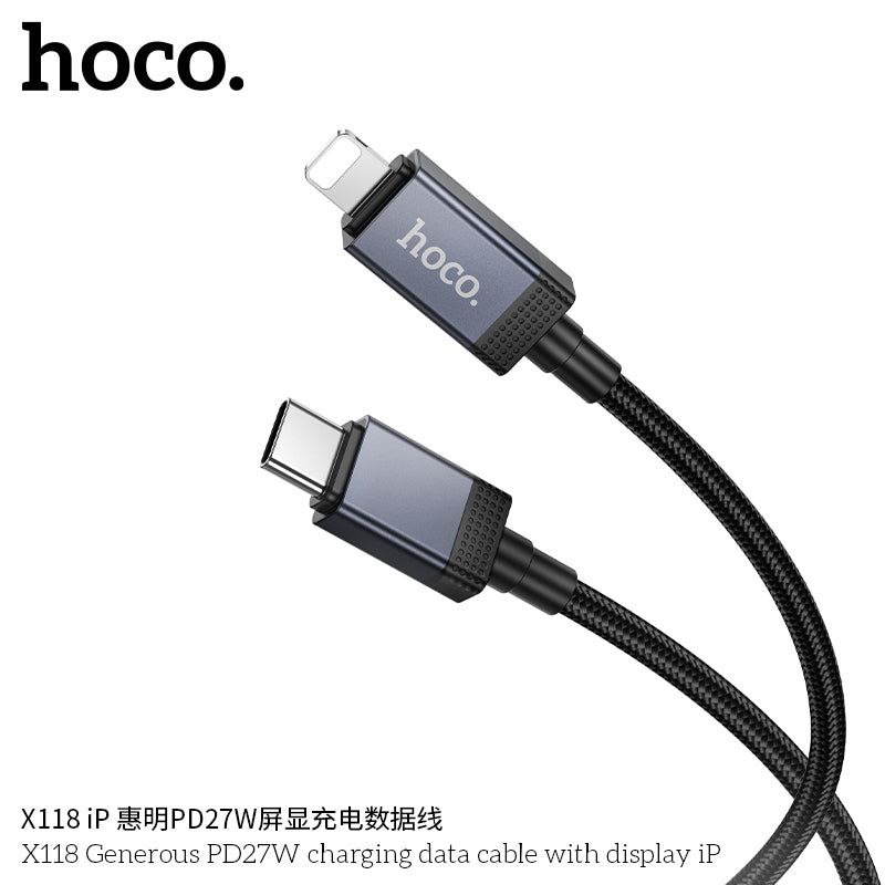 HD_SYNC:X118 Generous PD27W charging data cable with display iP