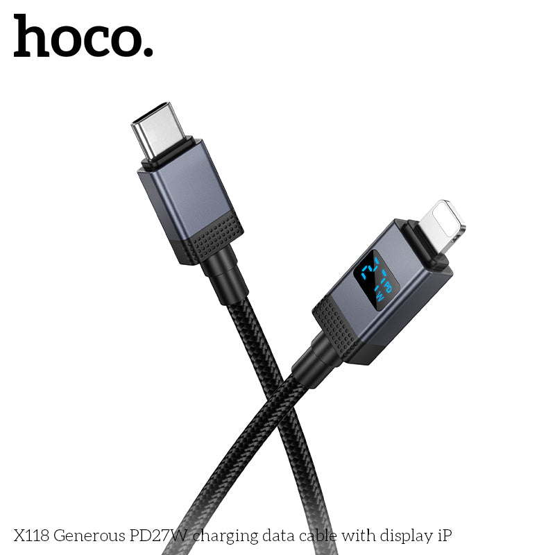 HD_SYNC:X118 Generous 5A charging data cable with display Type-C