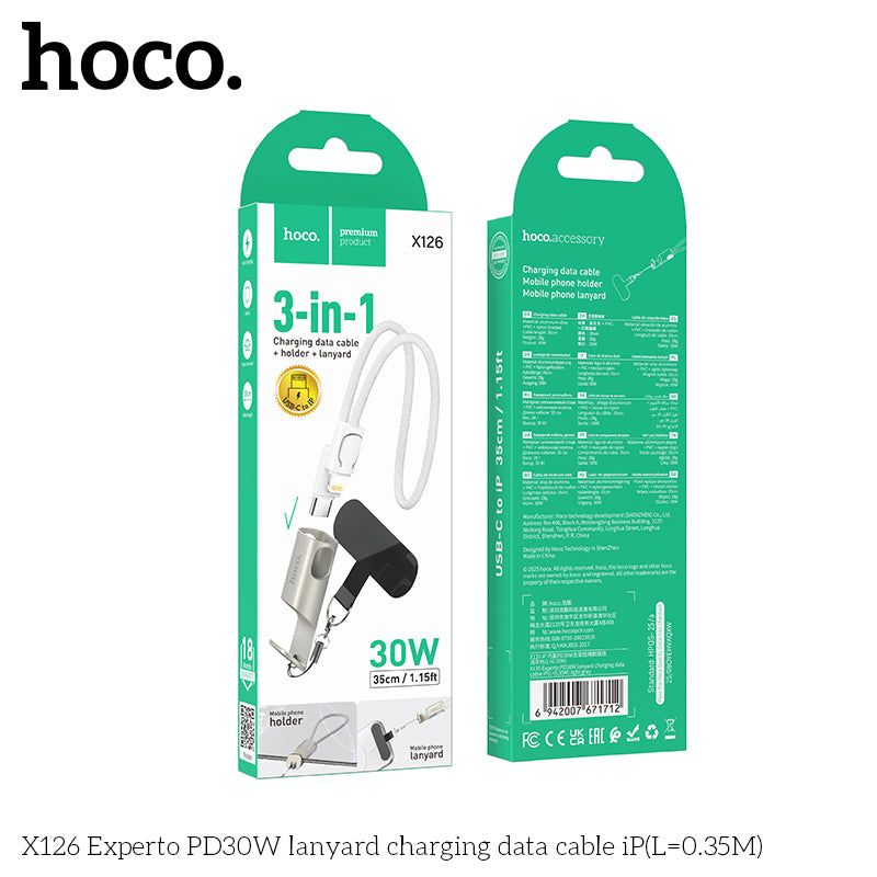 HD_SYNC:X126 Experto PD30W lanyard charging data cable iP(L=0.35M)