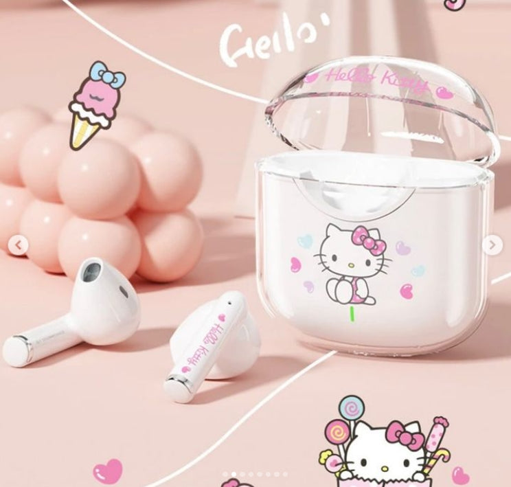 Kuromi Cinnamorol Pompompurin Hellokitty and My melody Ear Air Pods Earphones Music Hello Kitty Sanrio