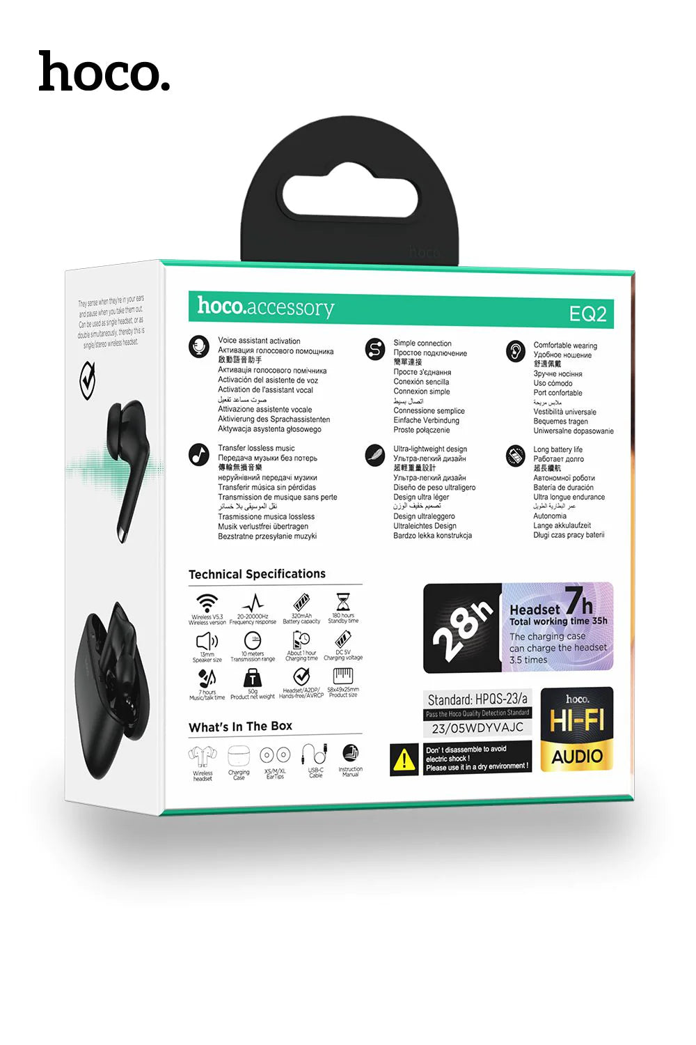 Hoco Bluetooth 5.3 Noise Cancelling TWS Wireless Earphones EQ2