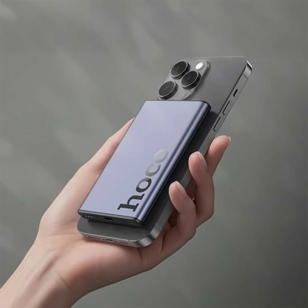 HOCO Q32 Magnetic Power Bank 5000mAh - 20W Fast Charging PD Type-C - Metal Grey