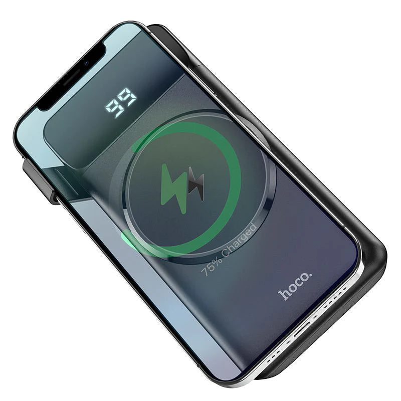 Hoco J76 22.5W PD QC3.0 Magnetic 15W Wireless Charging Power Bank 10000mAh - Black