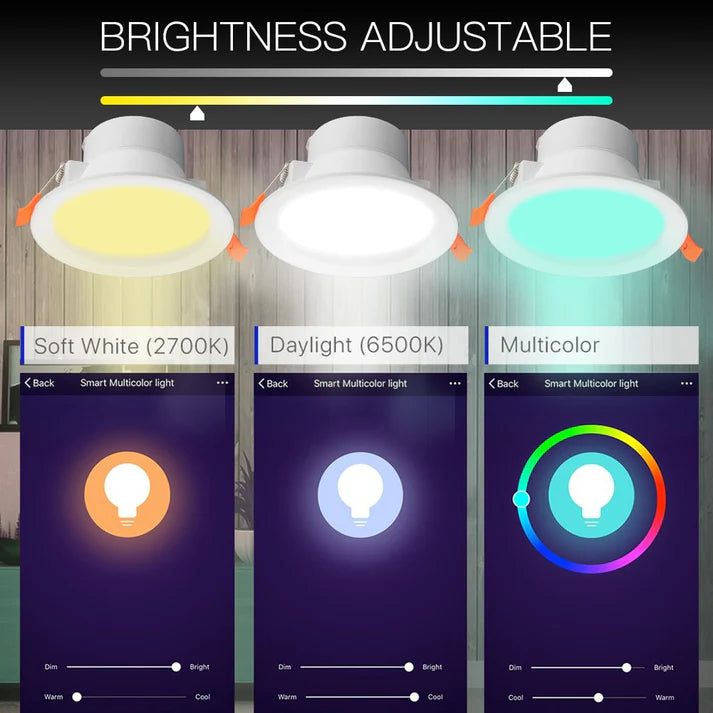 Tuya WiFi Smart LED Downlight Dimming Round Spot Light 