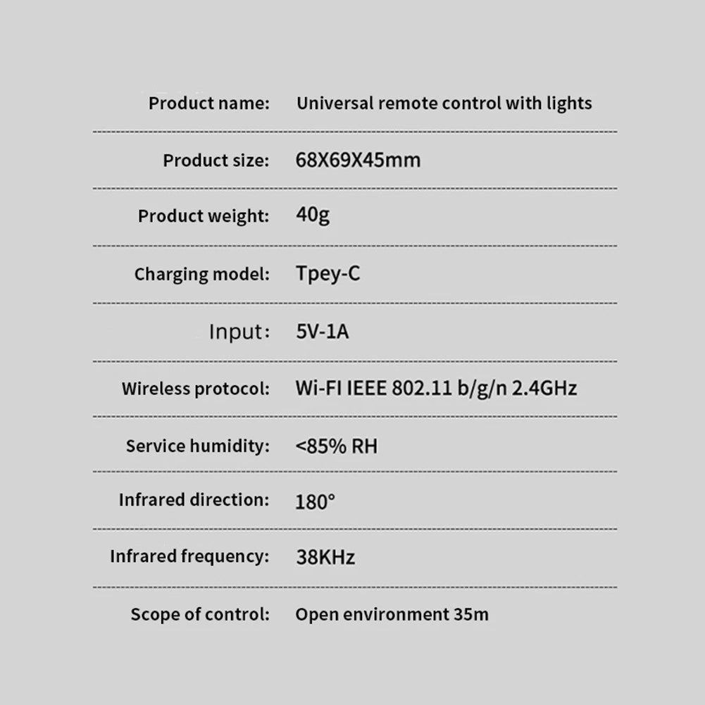 Tuya Universal Infrared Radio Frequency Atmosphere Light Remote Controller4292
