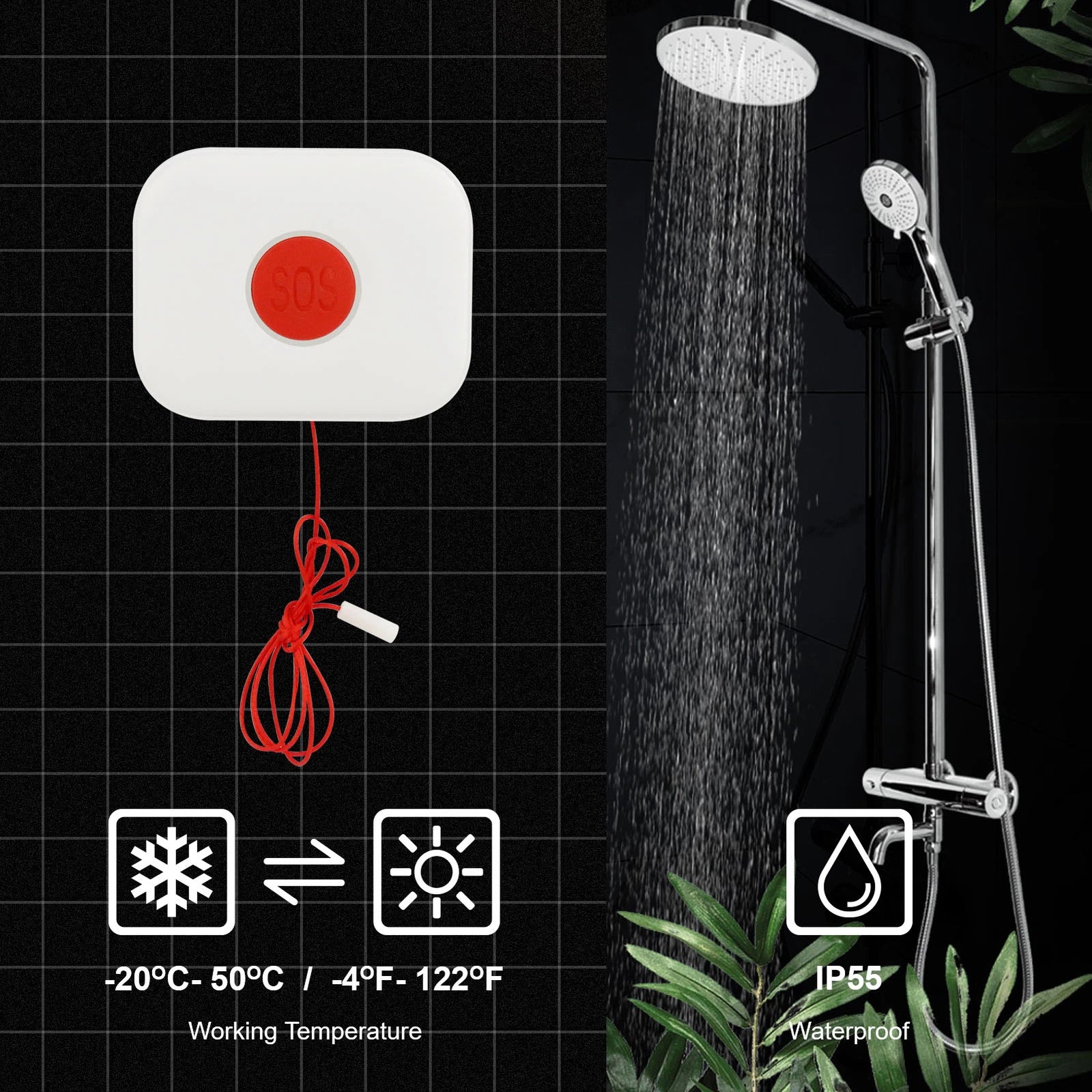 WiFi SOS Emergency Panic Button Health Personal Older Alarm Waterproof Tuya