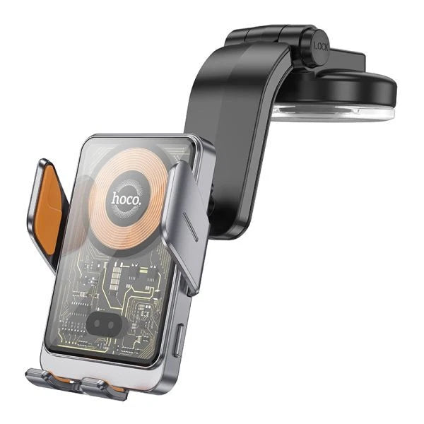 Hoco HW8 15W Transparent Wireless Fast Charging Center Console Car Holder -Black