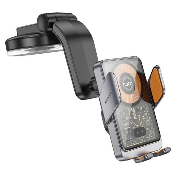 Hoco HW8 15W Transparent Wireless Fast Charging Center Console Car Holder -Black