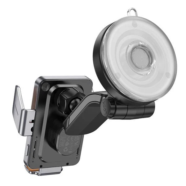 Hoco HW8 15W Transparent Wireless Fast Charging Center Console Car Holder -Black