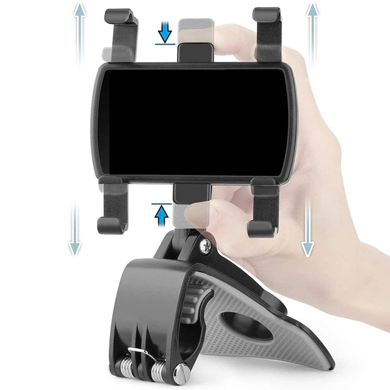 universal 360° Rotatable Car Dashboard Sun Visor Rear View Mirror Mobile Phone Holder Stand  3-7 inch