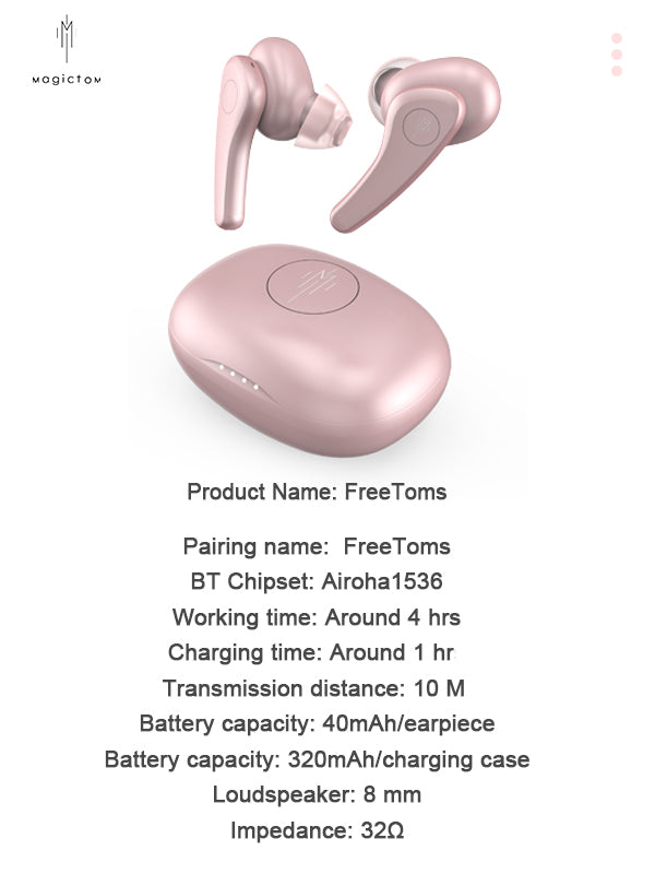 Premium  Wireless Noice Cancelling In-Ear airpod Magic TOM Black