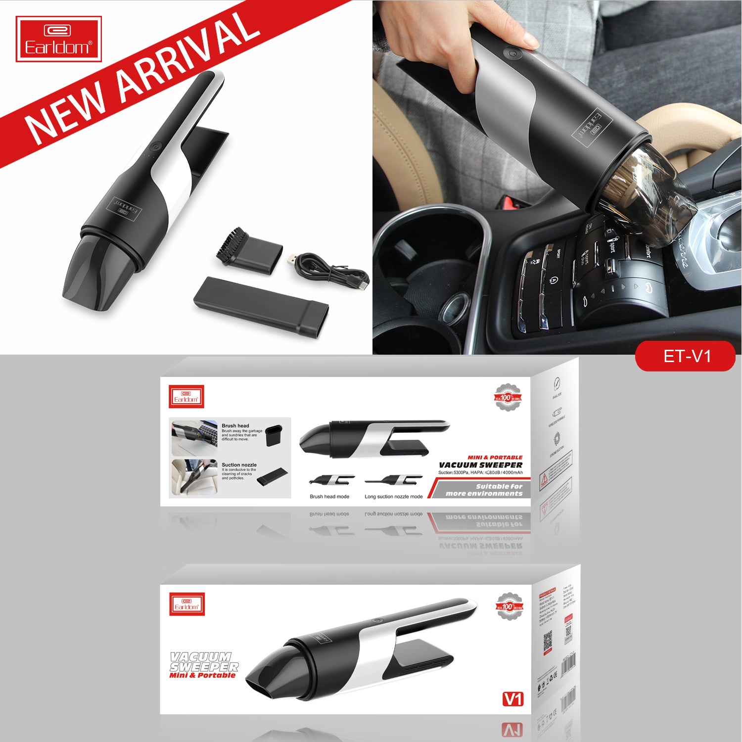 ET-V1 80W Car  Vacuum Sweeper