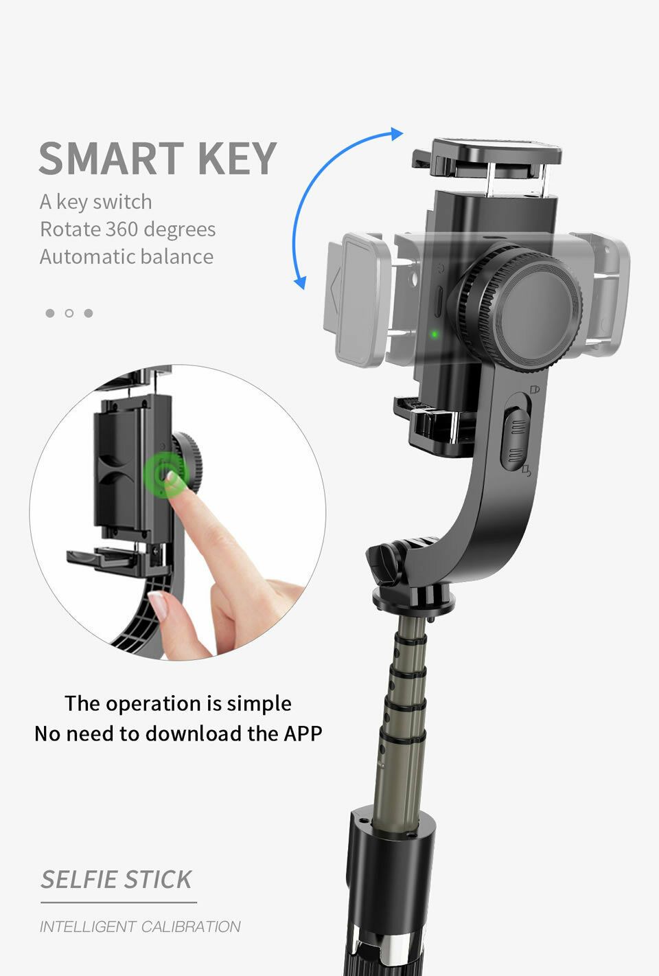 Gimbal Stabilizer Selfie Stick