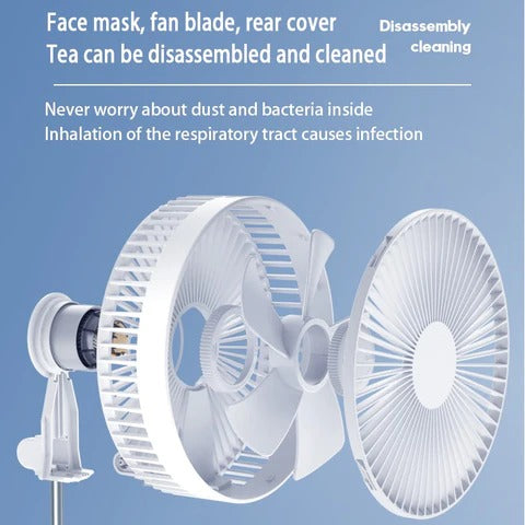Folding Integrated Storage Fan Portable Retractable USB Charging Floor Fan