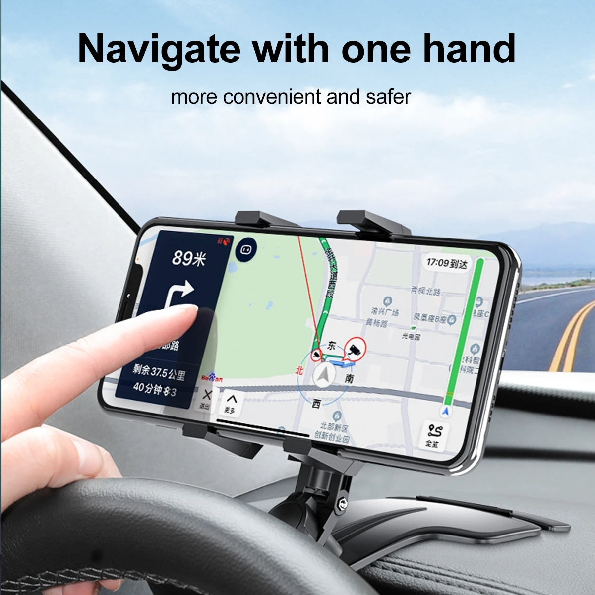 360°Rotation Car Mobile Phone Holder Car Sun Visor Dashboard Phone Holder