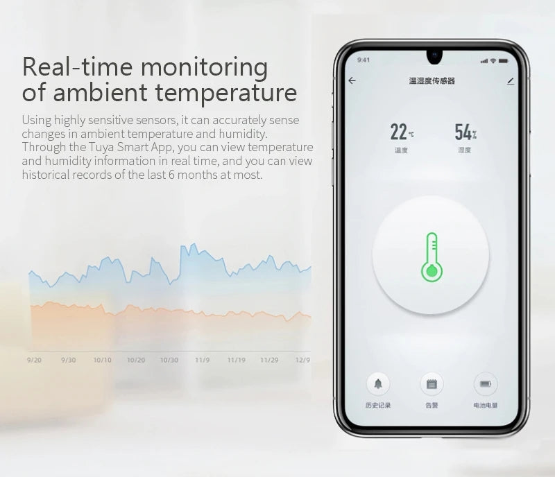 Smart Temperature Humidity Sensor Work With Gateway Hub Via Alexa Google Home Smart Life Tuya App Control