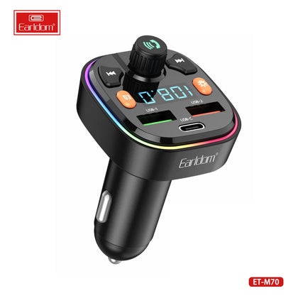 ET-M70 FM Transmitter Bluetooth Car kit with Type C to C Charger