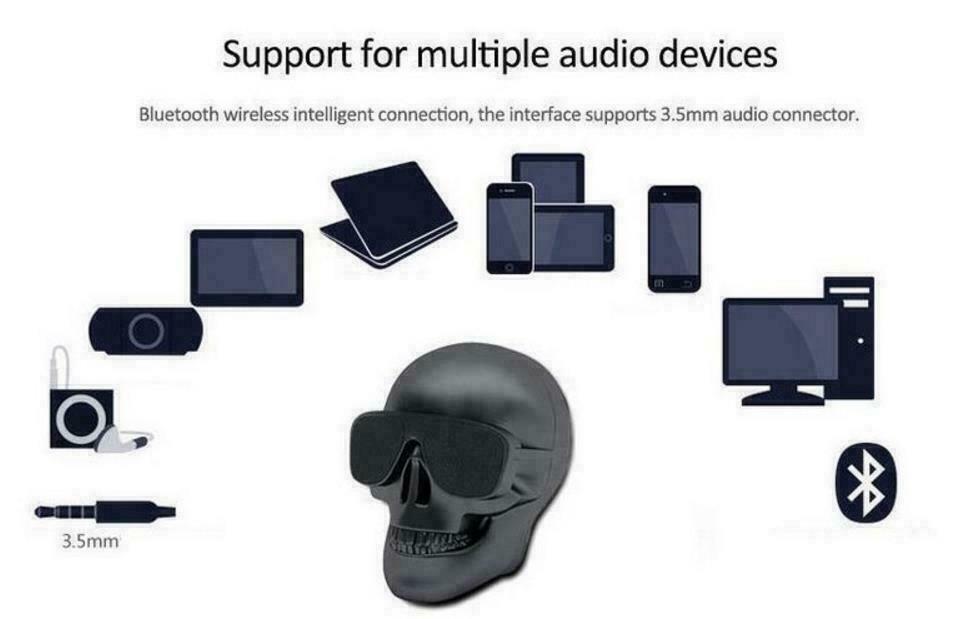 Skull Portable Bluetooth Audio Wireless Speaker