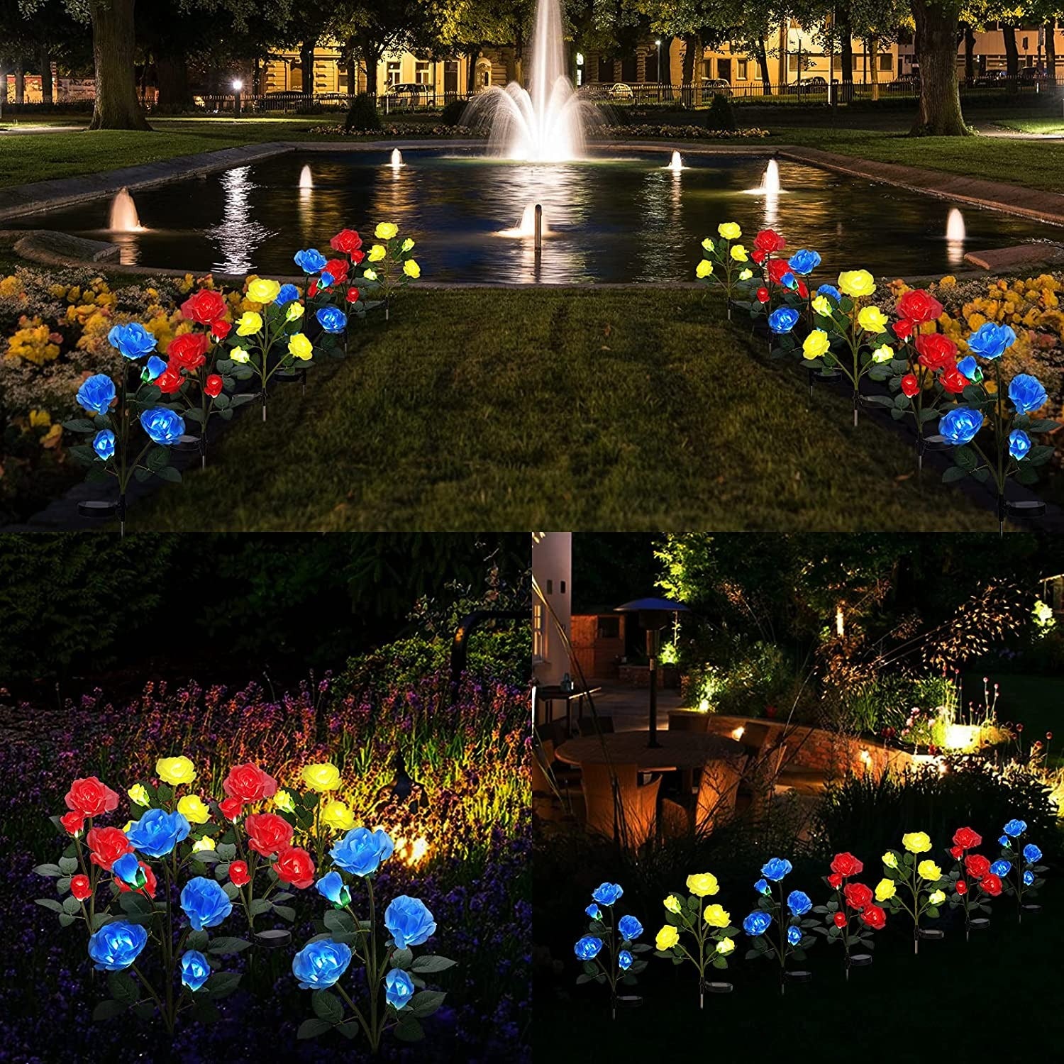 Solar Rose Light Lamp Blue Rose Flower