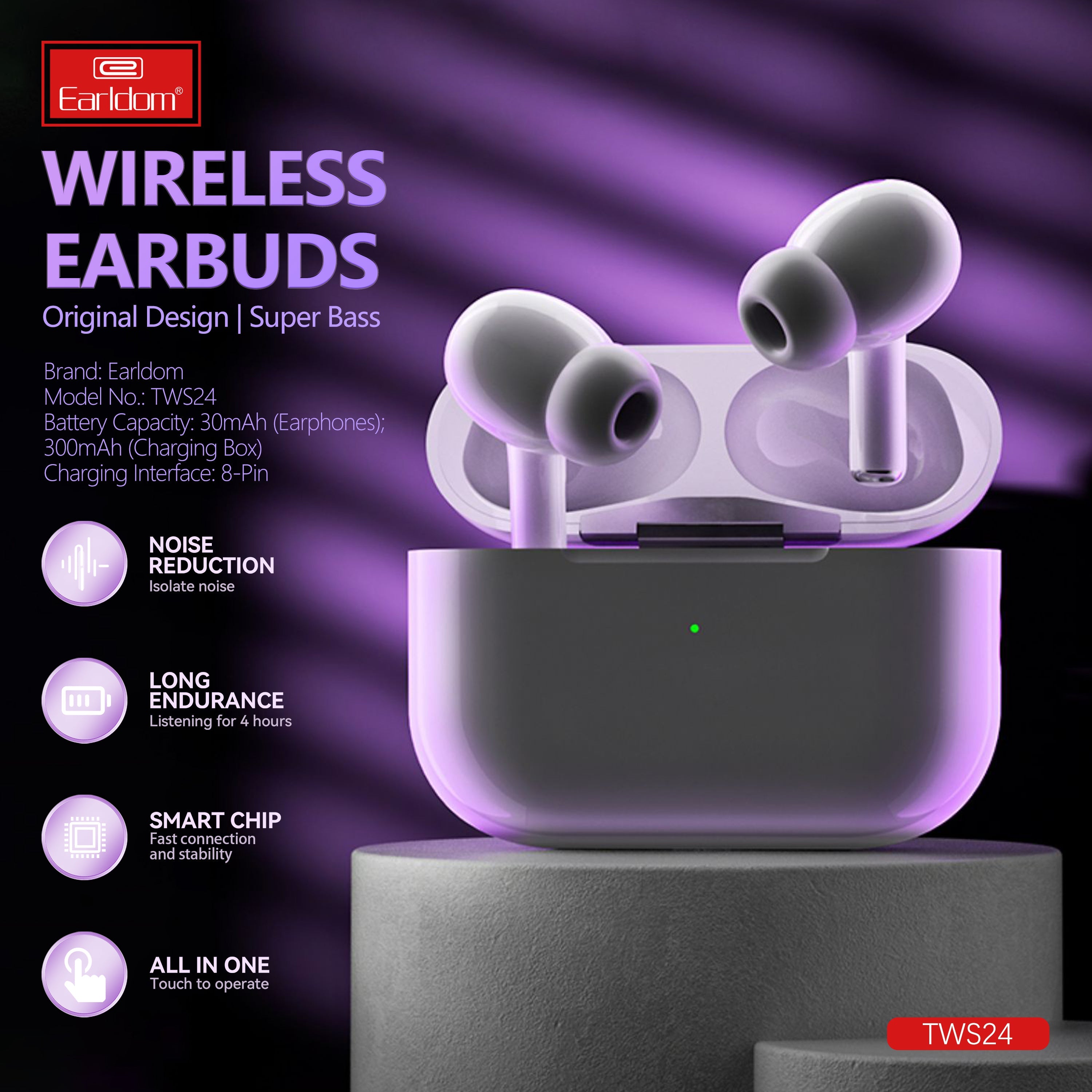 Earldom  Wireless earphone for Samsung iphone ipad-high quality