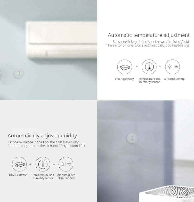 Smart Temperature Humidity Sensor Work With Gateway Hub Via Alexa Google Home Smart Life Tuya App Control