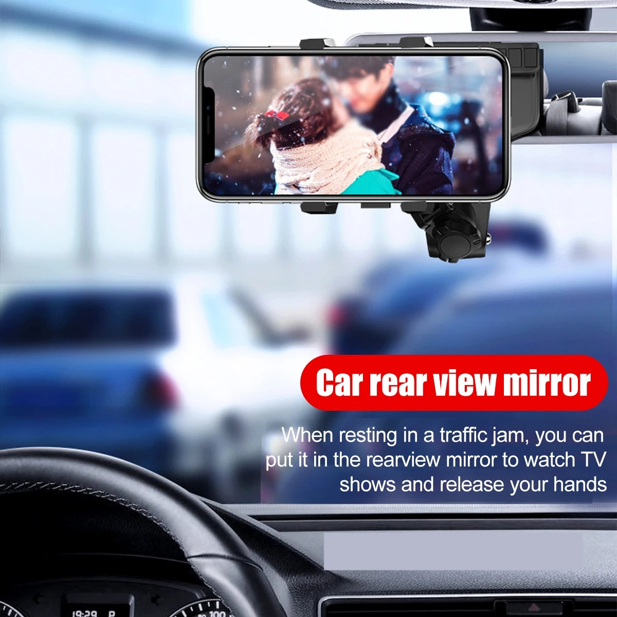 360°Rotation Car Mobile Phone Holder Car Sun Visor Dashboard Phone Holder