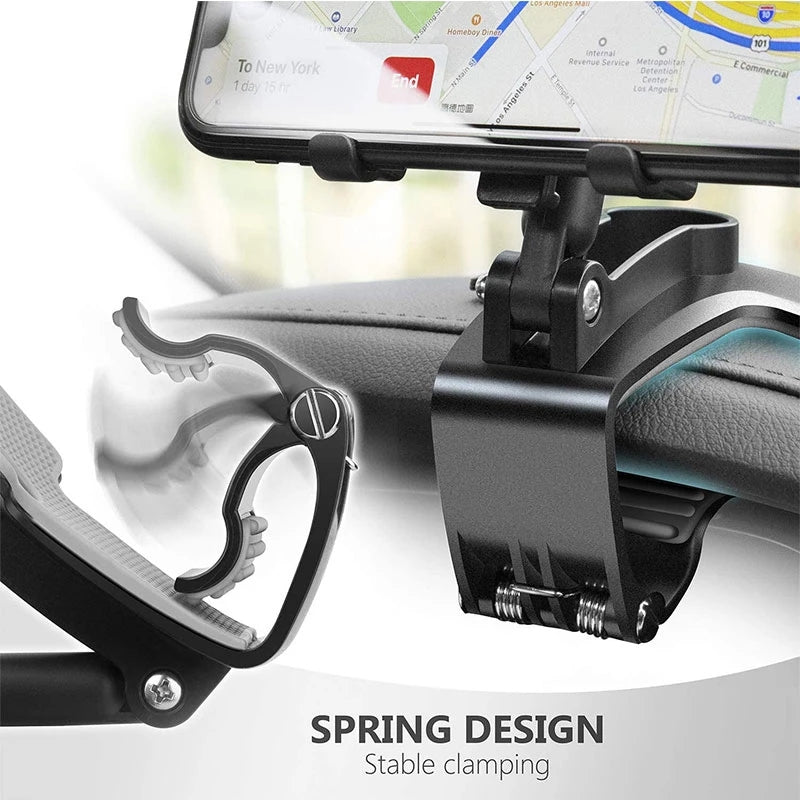 universal 360° Rotatable Car Dashboard Sun Visor Rear View Mirror Mobile Phone Holder Stand  3-7 inch
