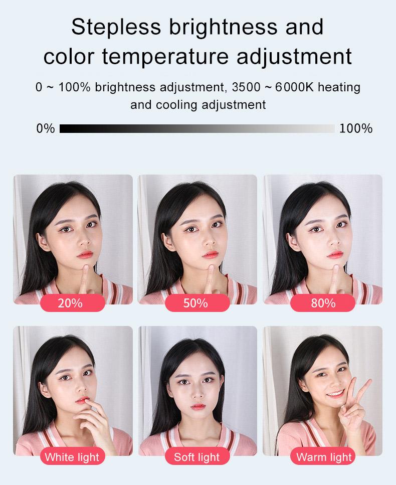 Ring Fill Light with Stand Phone Holder For Vlog Makeup Photographer StudioPremium Quality -white