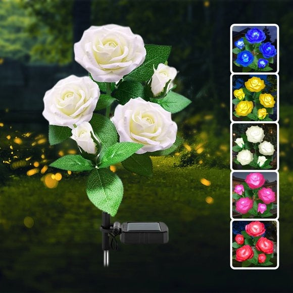 Solar Rose Light Lamp white  Rose Flower