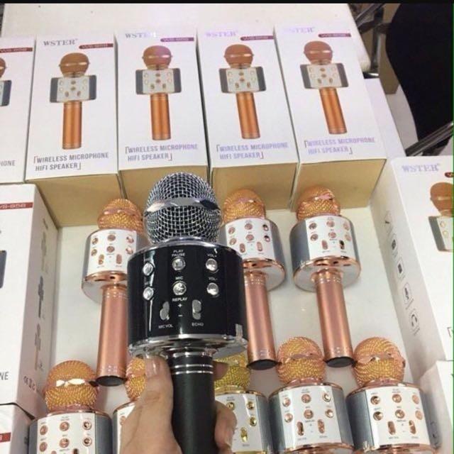 WSTER WS-858 version 2 Wireless Bluetooth Karaoke Microphone Speaker KTV Handheld Player