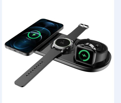 5 in 1 wireless charger pad For  Apple Samsung phone and watch
