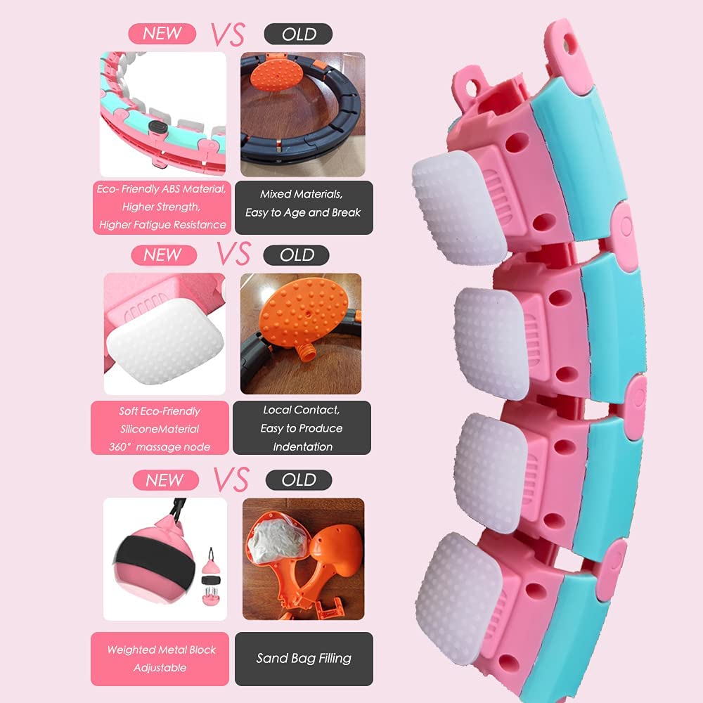 Fitness Smart Hula Hoop Exercise 24 Knots Detachable Suitable for Adults and Children
