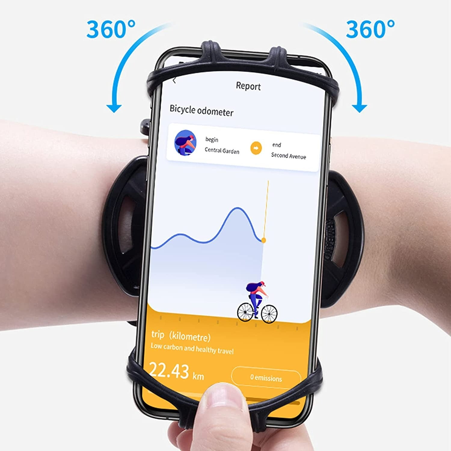 Wearable Rotatable Mobile Phone Holder Running Sports Arm Arm Bag