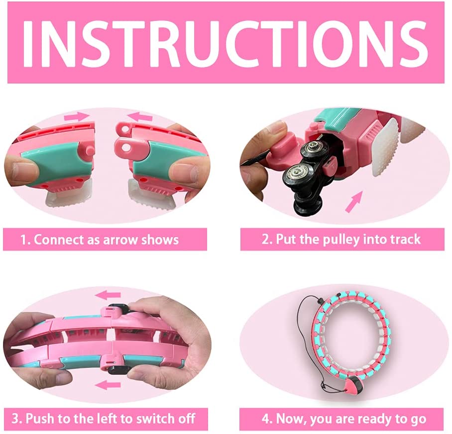 Fitness Smart Hula Hoop Exercise 24 Knots Detachable Suitable for Adults and Children