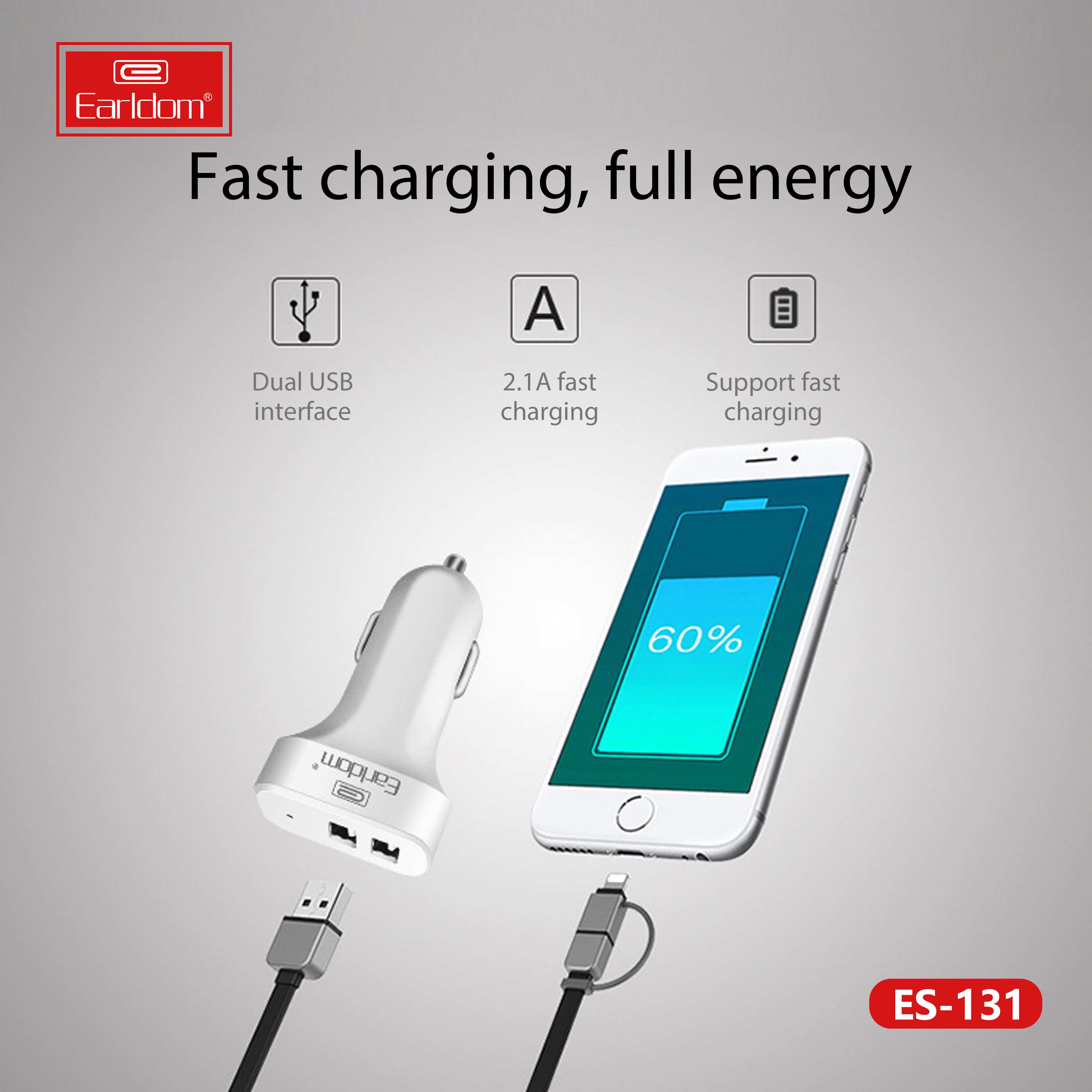 ES-131 Car charger 2 USB adapter