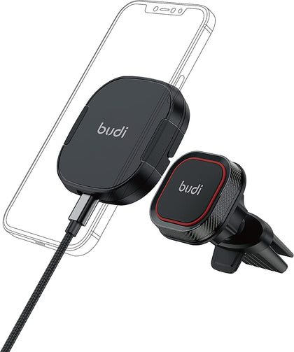 BUDI Magnetic Wireless Car Charger 15W Mobile Phone Car