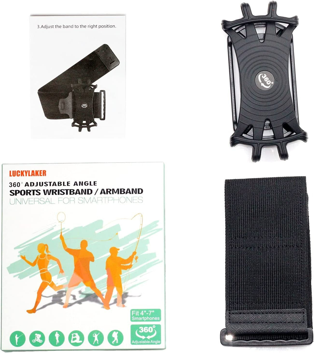 Wearable Rotatable Mobile Phone Holder Running Sports Arm Arm Bag