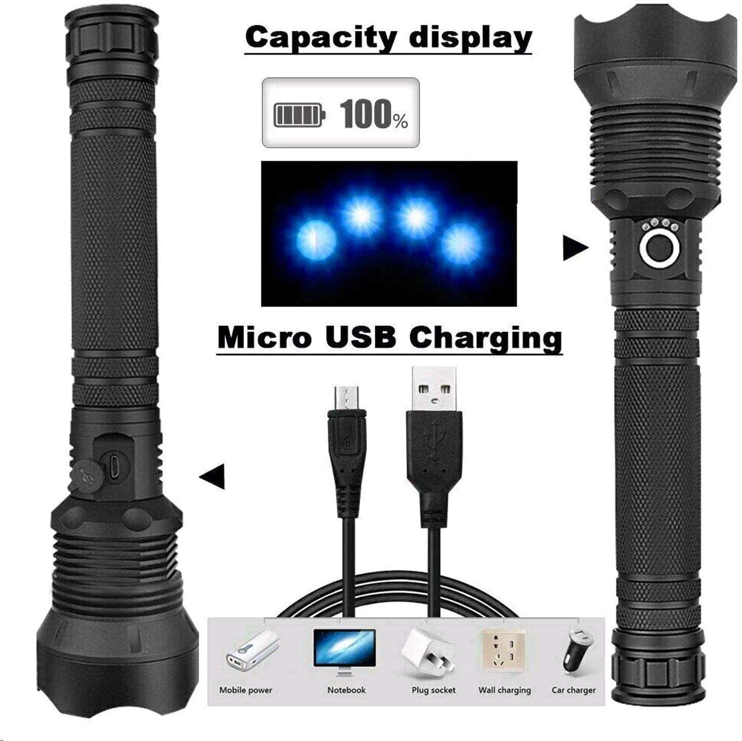 Super power torch Rechargeable Flashlights High Lumens,